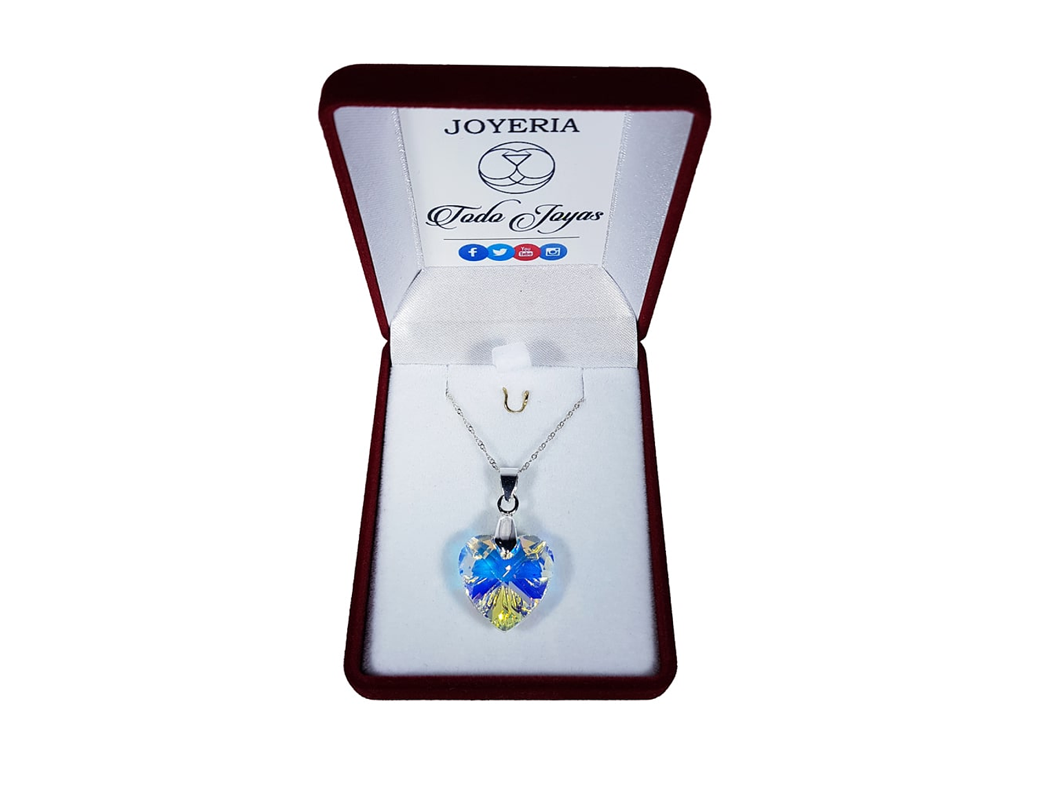 Collar Plata 925 Cristal 18mm Aurora Boreal  2