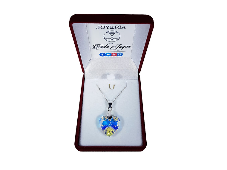 Collar Plata 925 Cristal 18mm Aurora Boreal  2