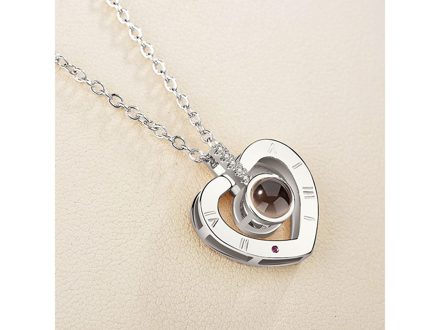 Collar Corazon Te Amo en 100 Idiomas Plateado 5