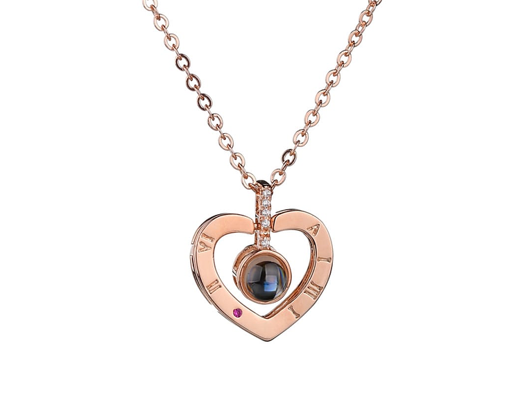 Collar Corazon Te Amo en 100 Idiomas Dorado 1