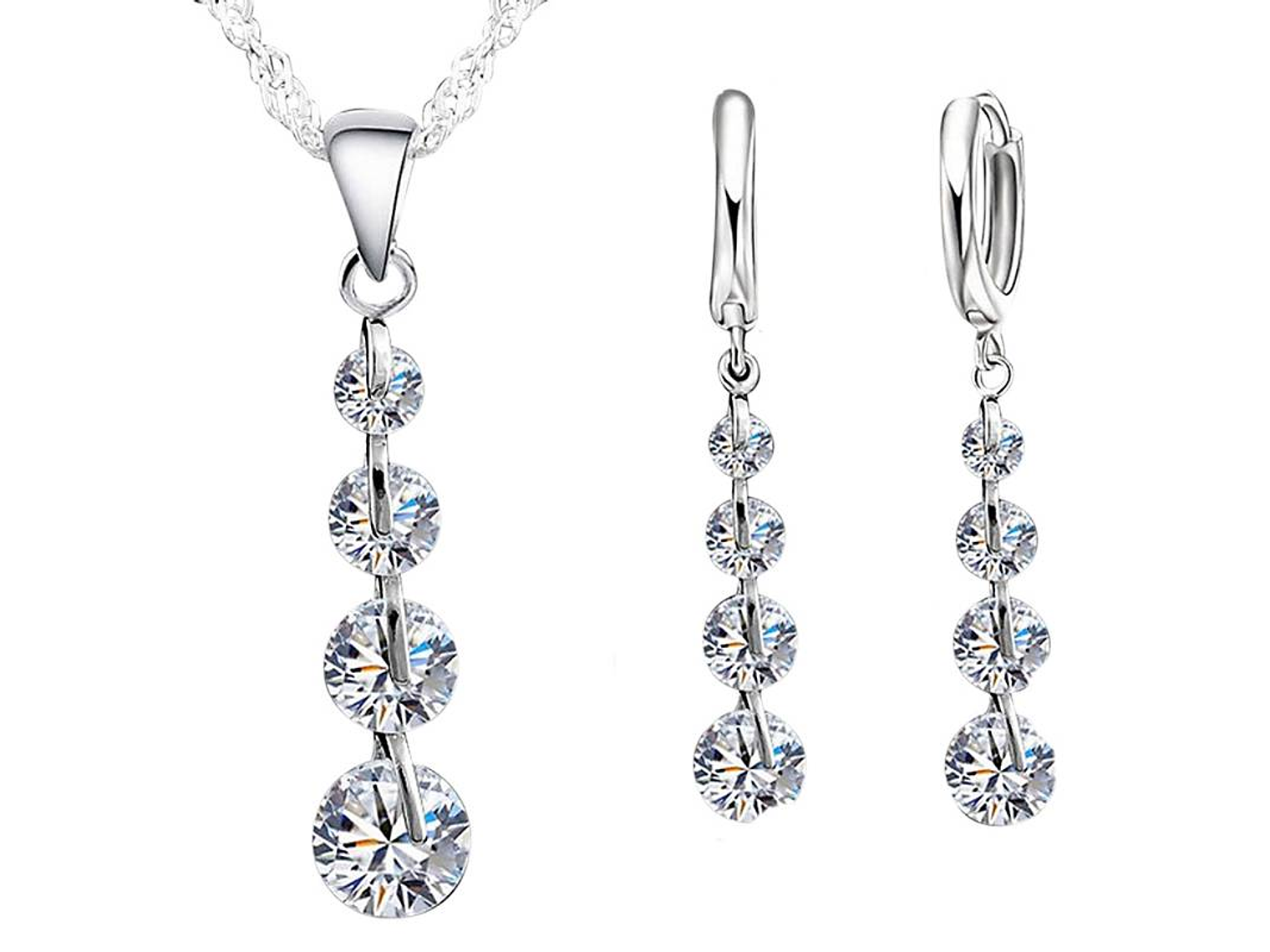 Conjunto Baston con Circones Plateado 1