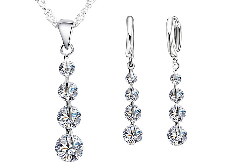 Conjunto Baston con Circones Plateado 1