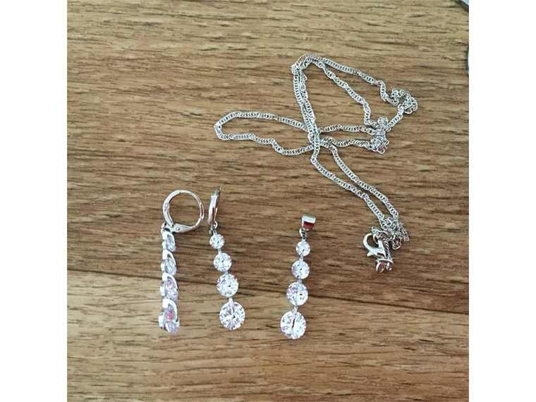 Conjunto Baston con Circones Plateado 5