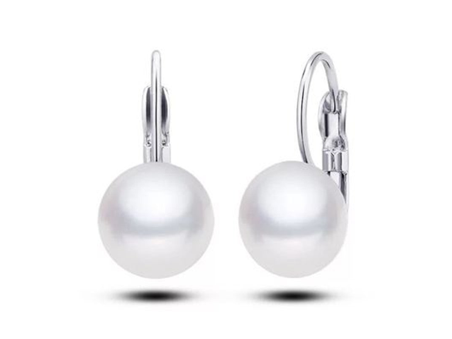 Aros Perla Colgante Plateado 1