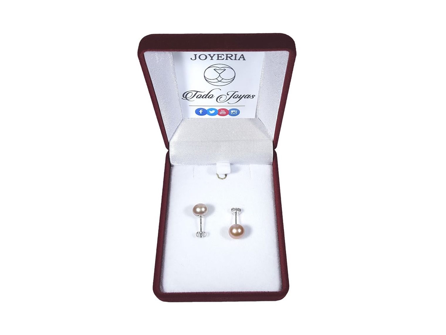 Aros Plata 925 Pasador Perla Morada 2