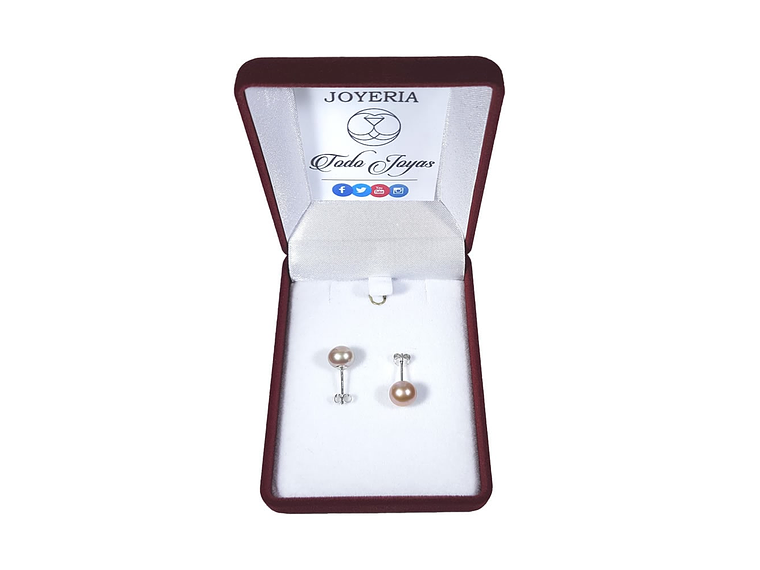 Aros Plata 925 Pasador Perla Morada 2