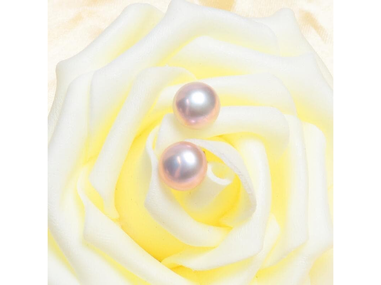 Aros Plata 925 Pasador Perla Morada 4