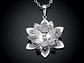 Collar Colgante Flor de Loto Plateado - Miniatura 6