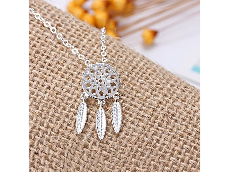 Collar Colgante Atrapa Sueños Plateado 3