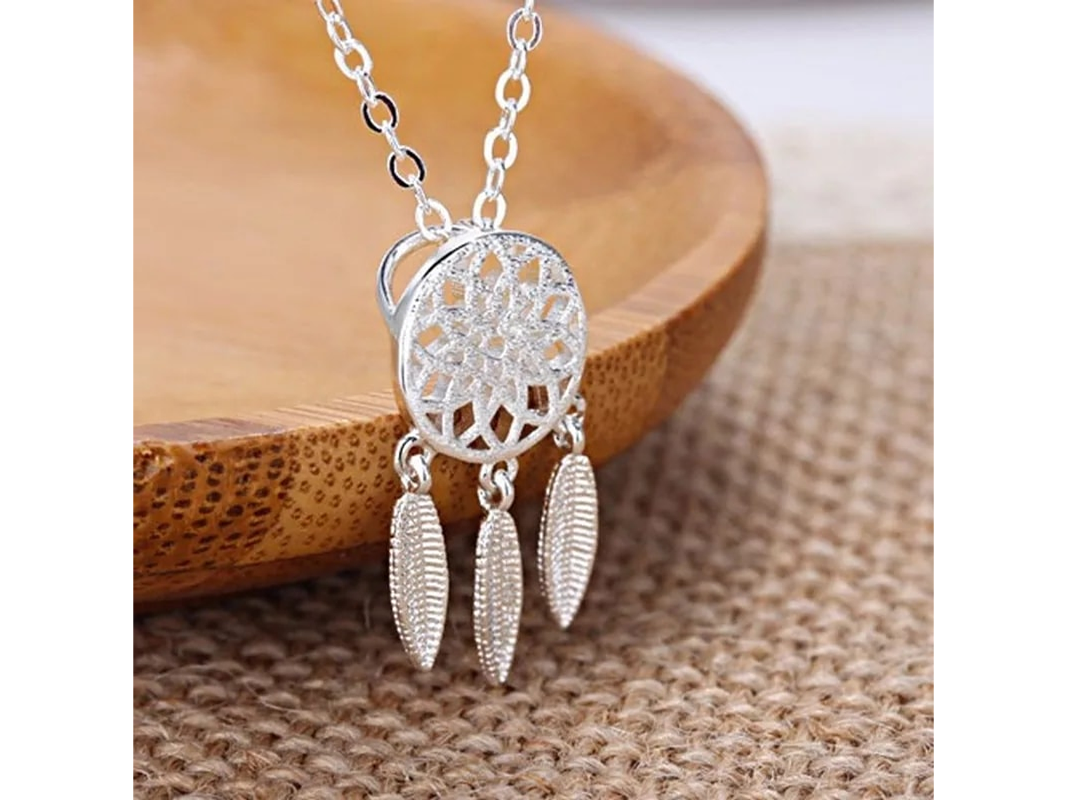 Collar Colgante Atrapa Sueños Plateado 5