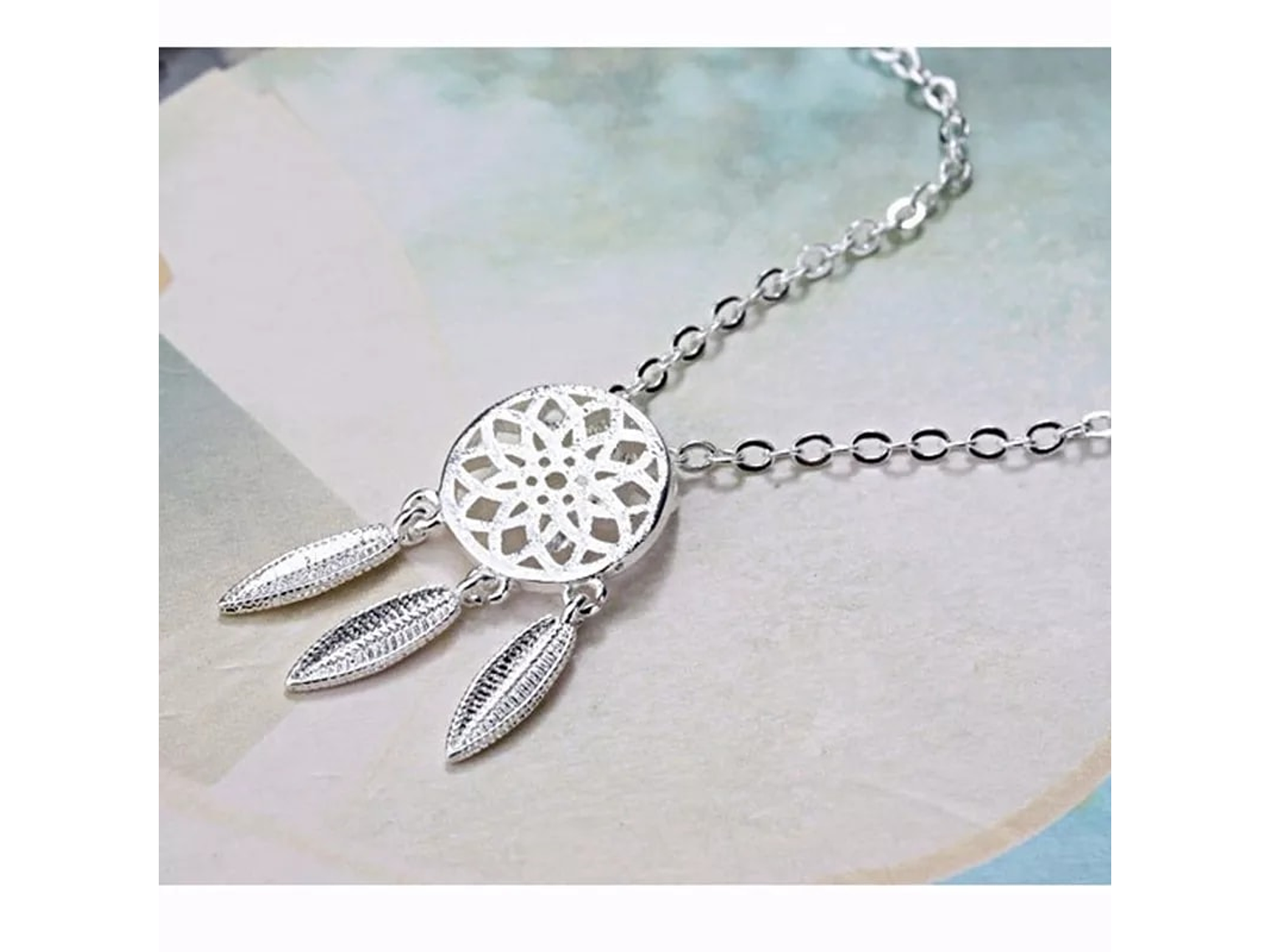 Collar Colgante Atrapa Sueños Plateado 6