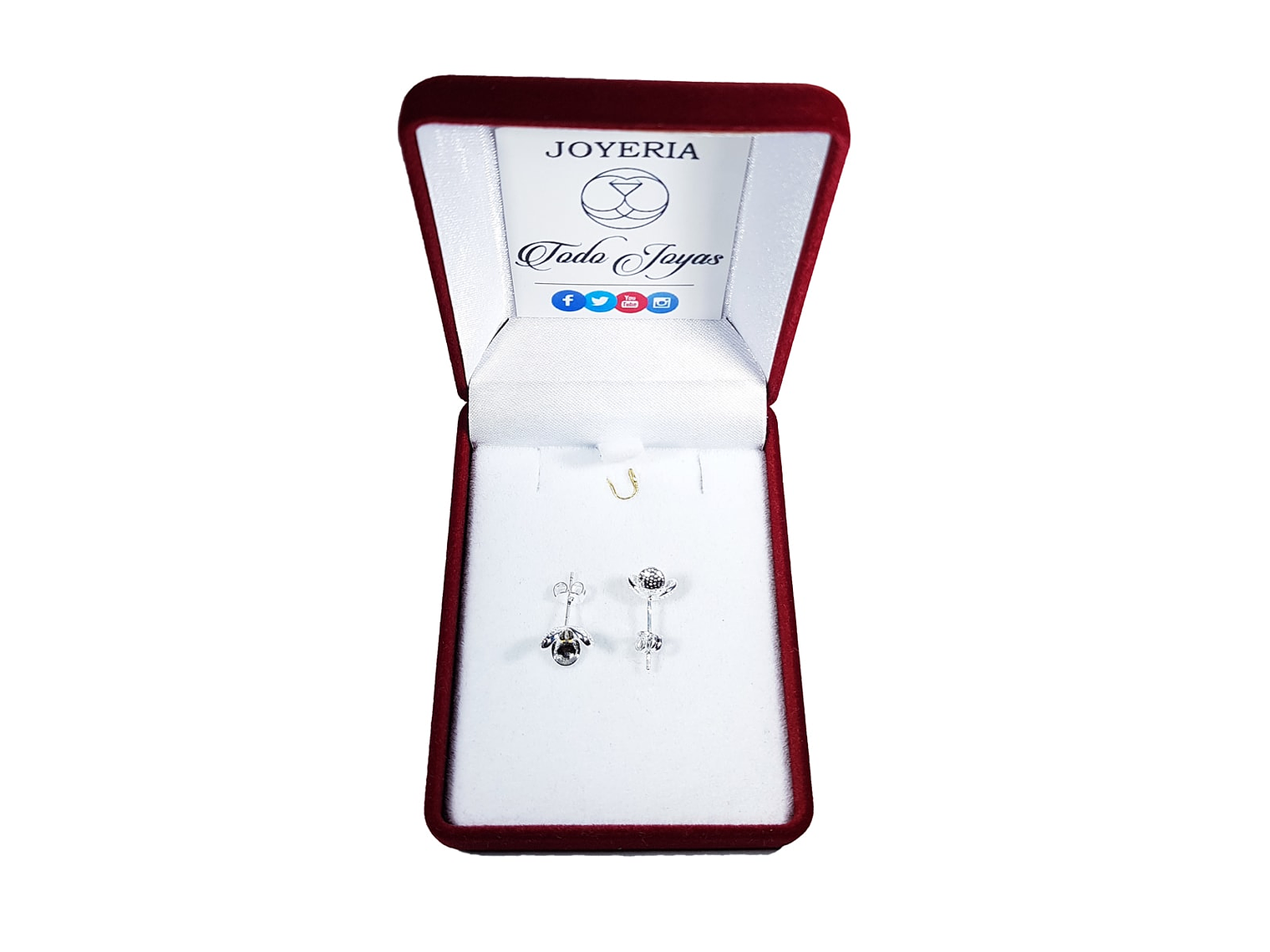 Aros de Flor Tres Petalos Plateados 2