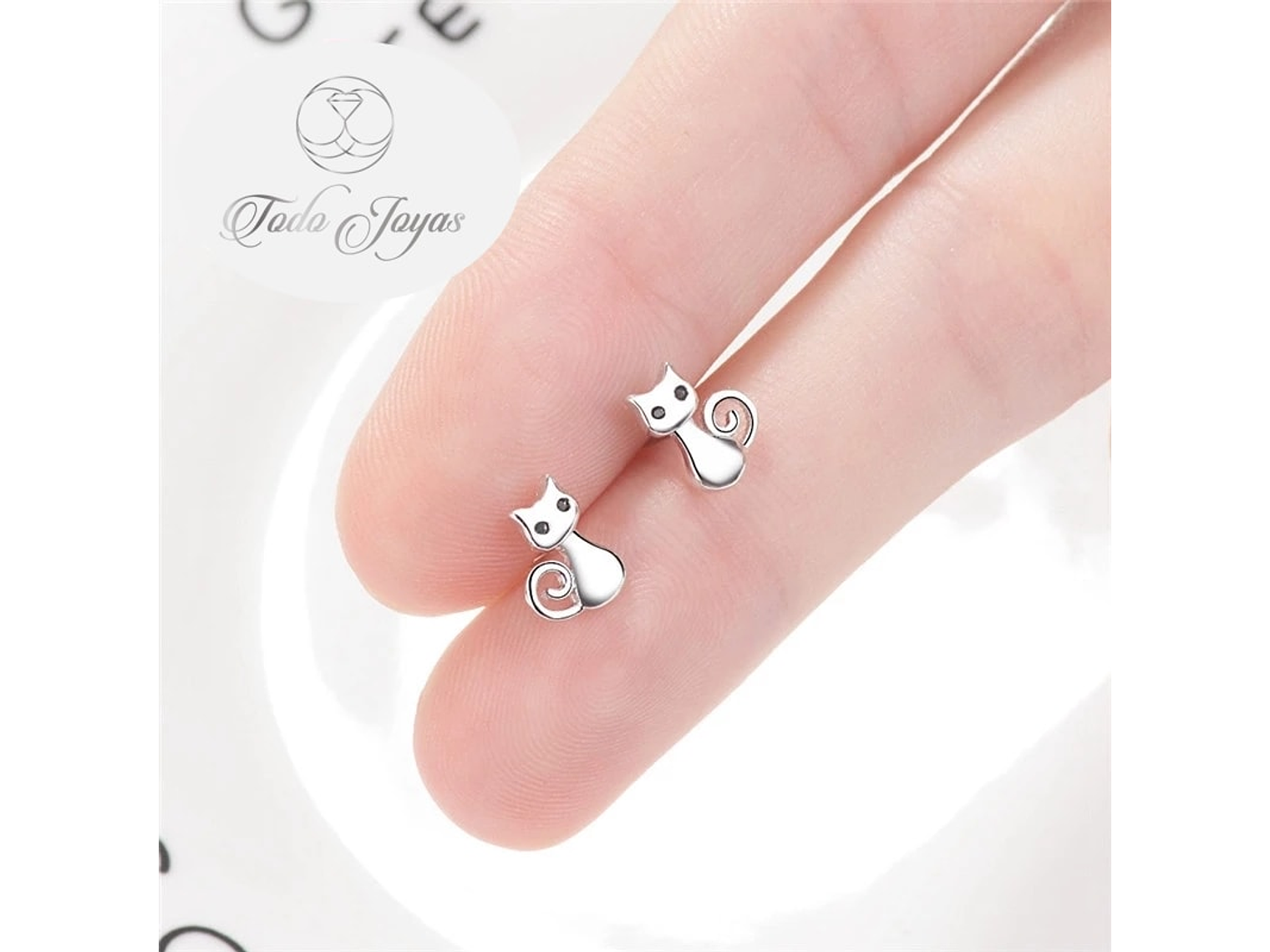 Aros de Gatitos Plateado 3