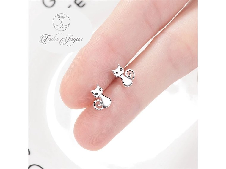 Aros de Gatitos Plateado 3