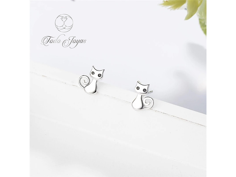 Aros de Gatitos Plateado 4