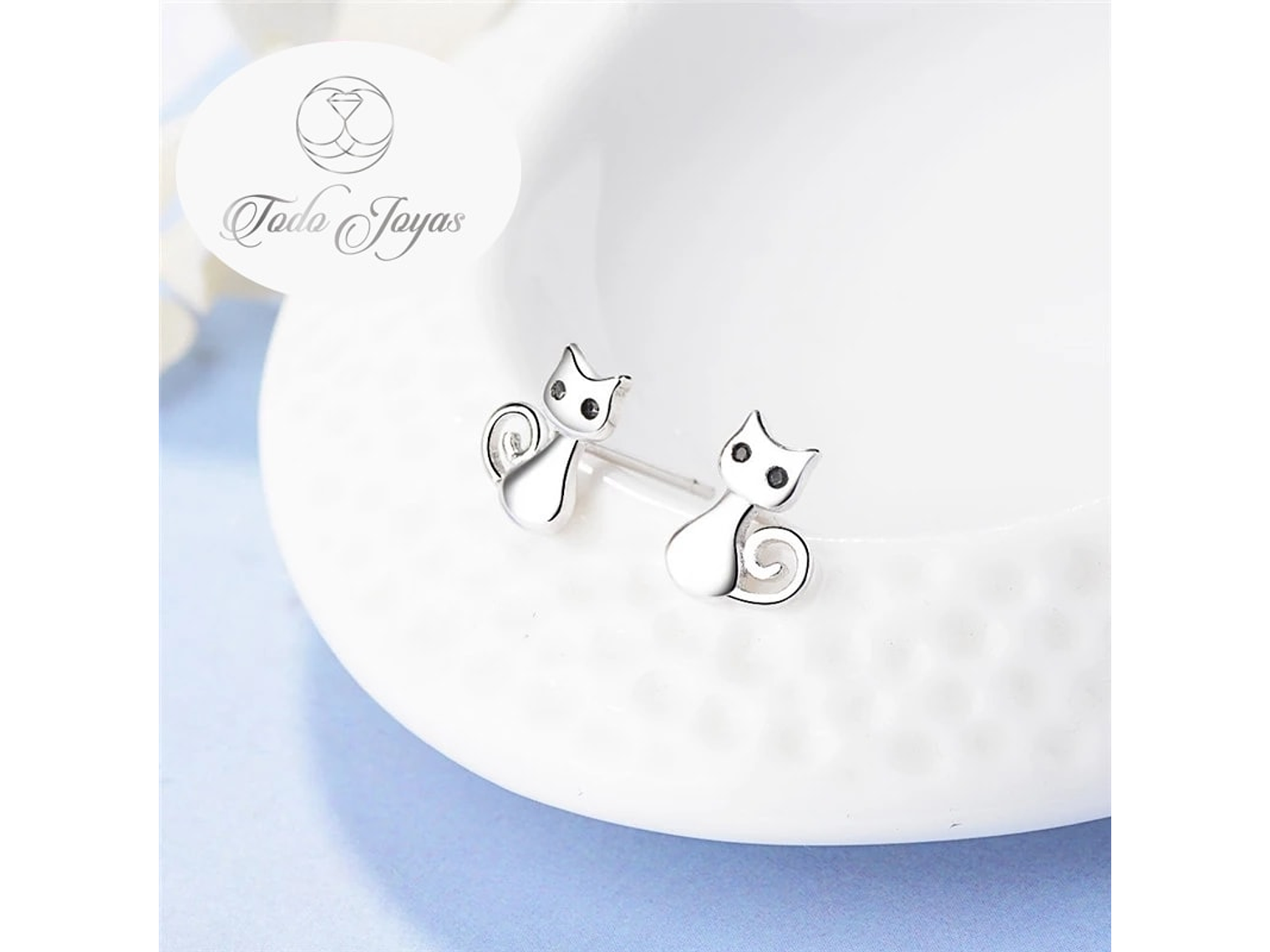 Aros de Gatitos Plateado 6