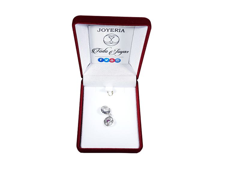 Charm Dije Plata 925 Rosa Circones 2