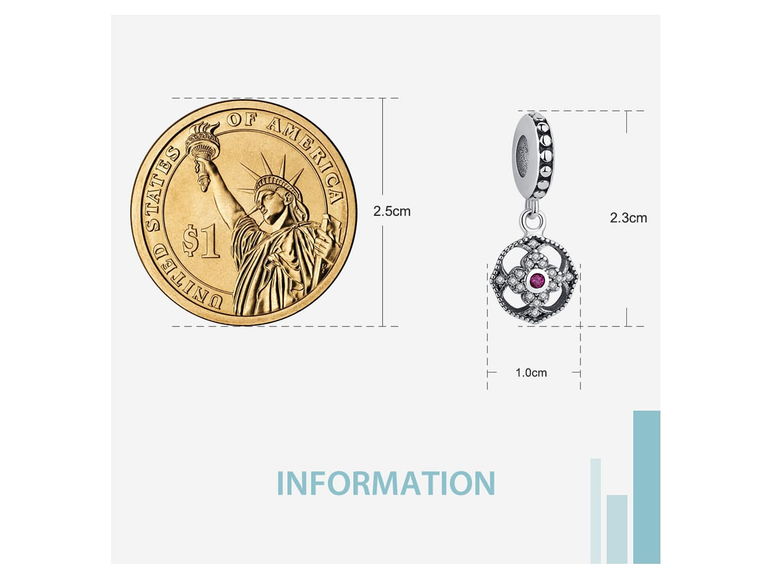 Charm Dije Plata 925 Rosa Circones 5