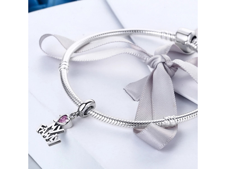 Charm Dije Plata 925 Amo a Mi Familia 3
