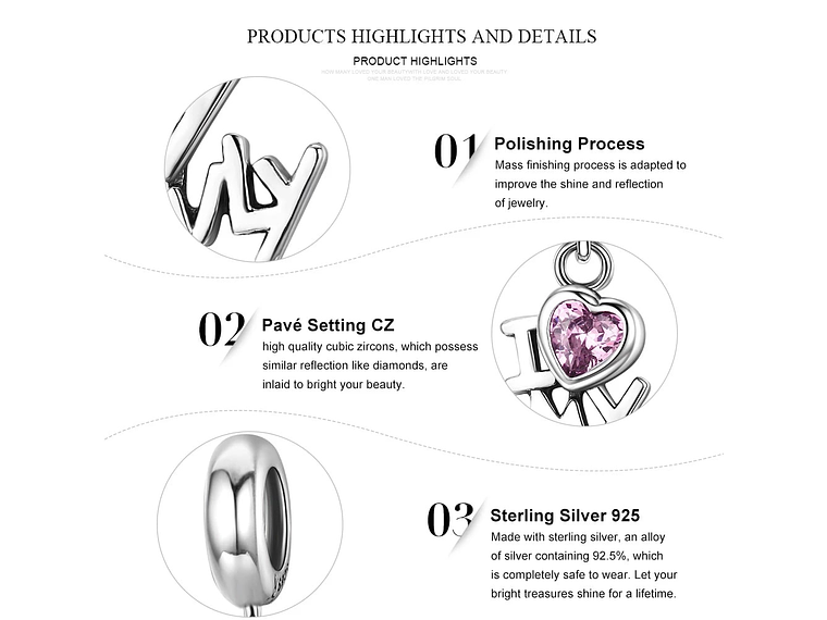 Charm Dije Plata 925 Amo a Mi Familia 4