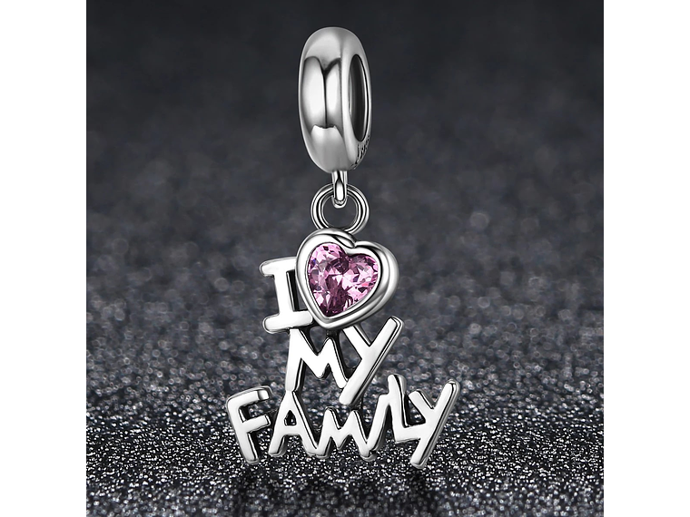 Charm Dije Plata 925 Amo a Mi Familia 5