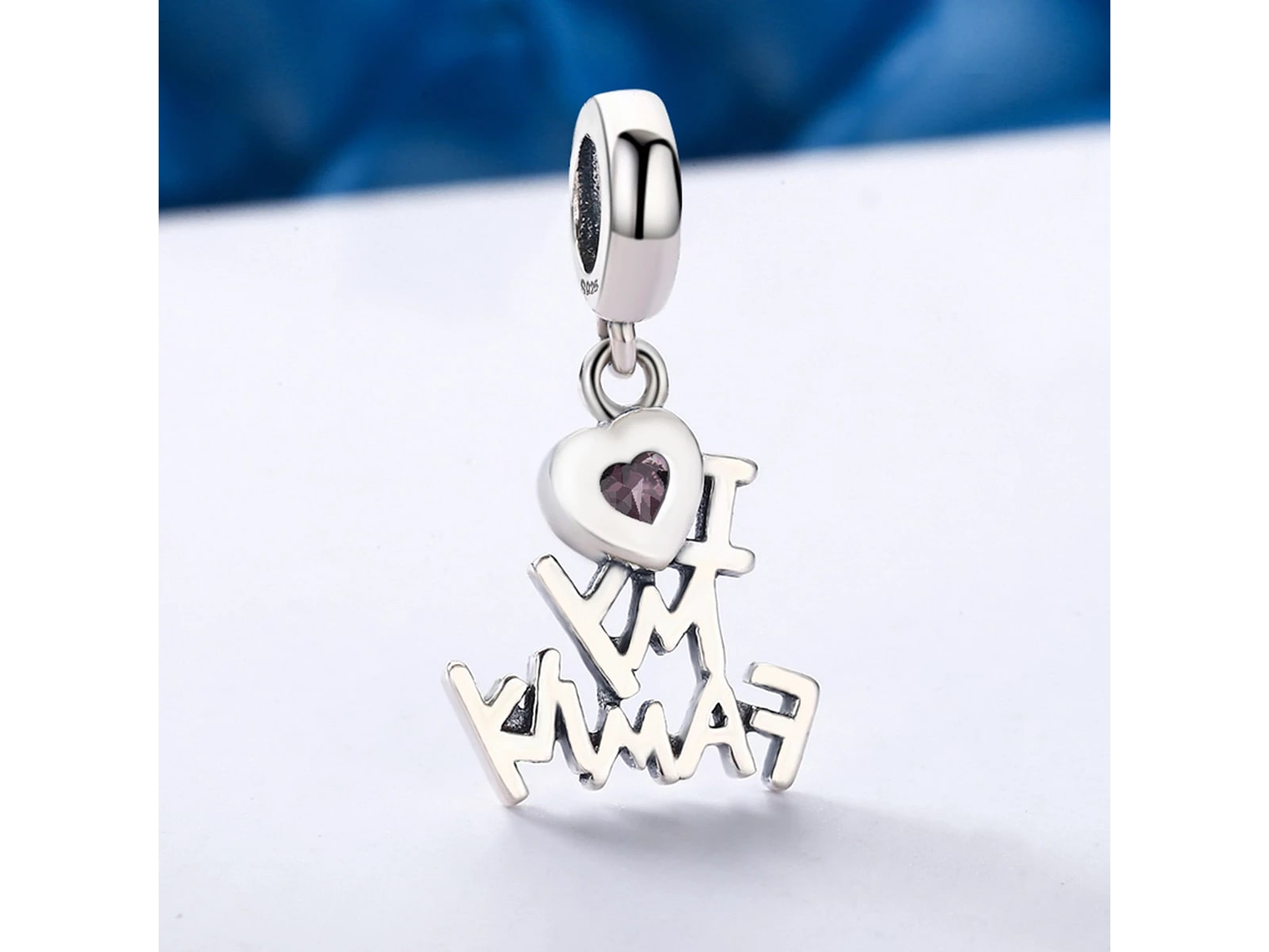 Charm Dije Plata 925 Amo a Mi Familia 7
