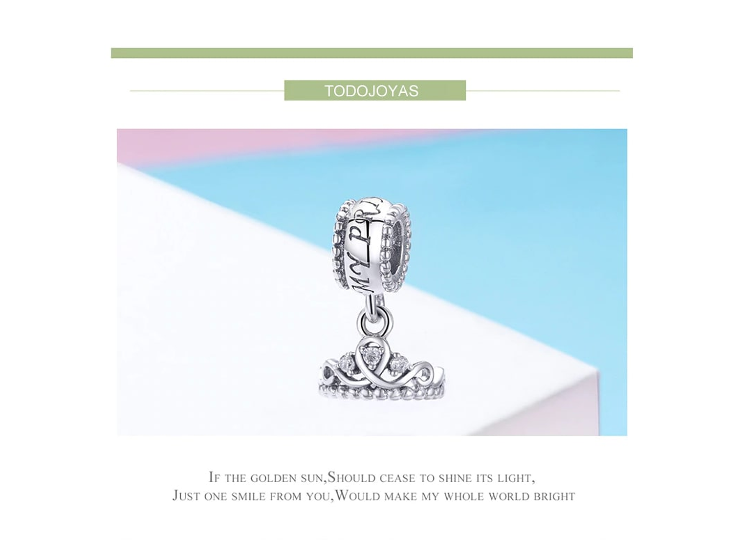 Charm Dije Plata 925 Corona Princesa 5