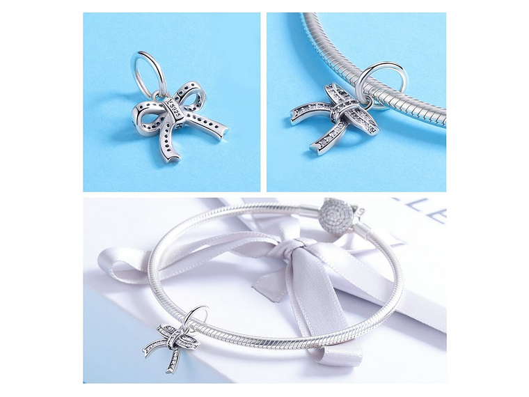 Charm Dije Plata 925 Cinta Regalo 3