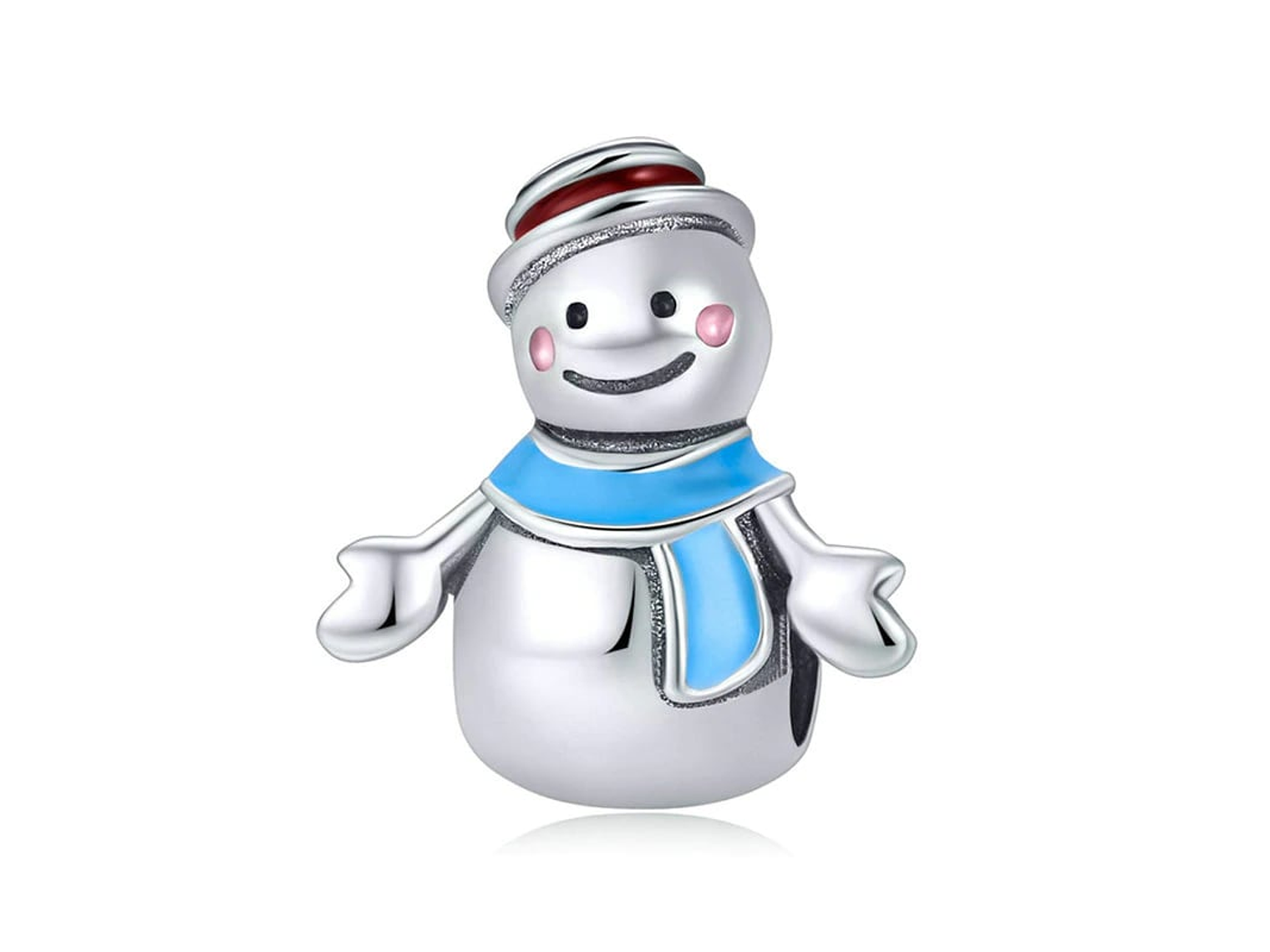 Charm Dije Plata 925 Muñeco de Nieve 1