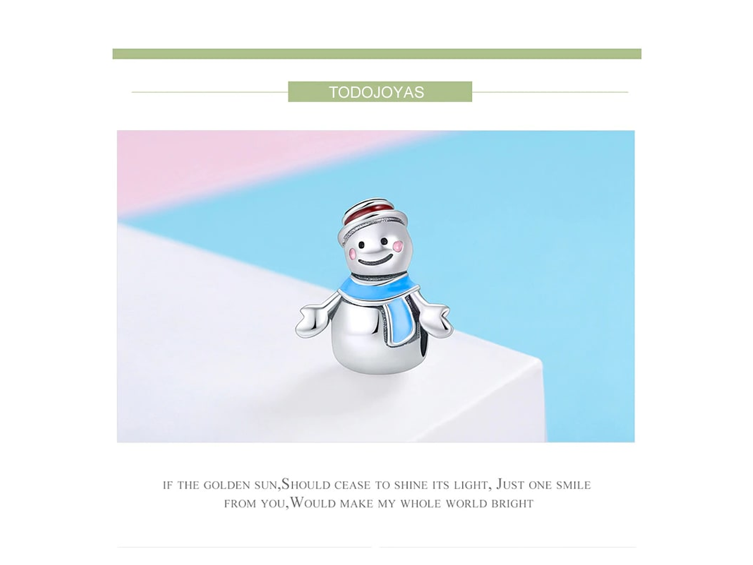 Charm Dije Plata 925 Muñeco de Nieve 6