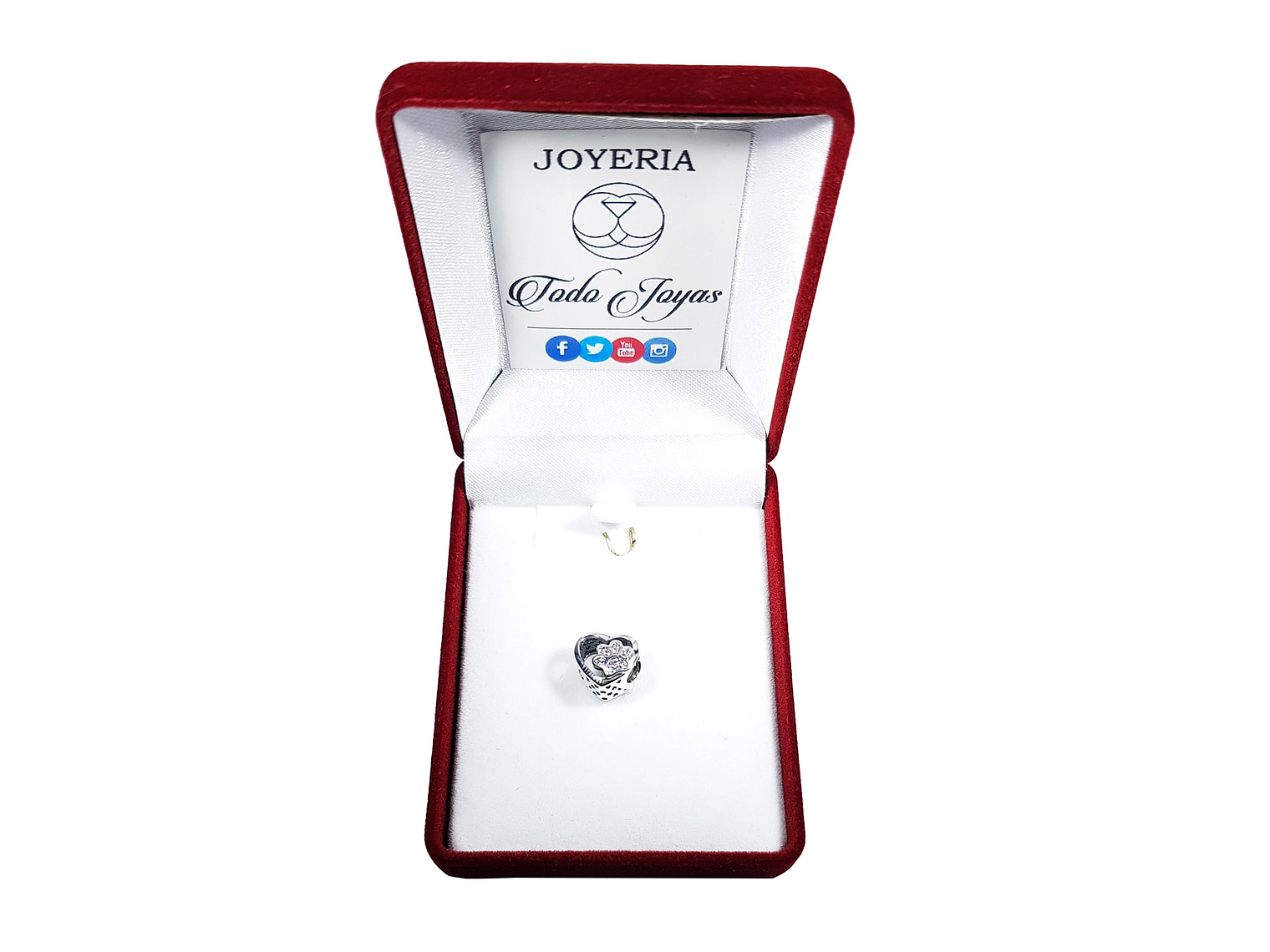 Charm Dije Plata 925 Corazon Patita Rosa Mascota 2