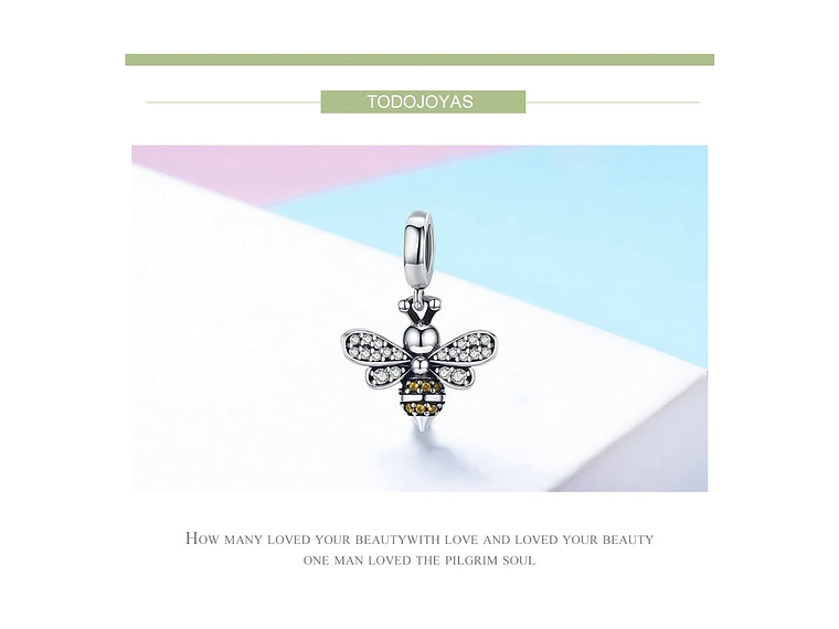 Charm Dije Plata 925 Abeja 6