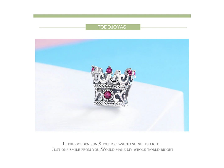 Charm Dije Plata 925 Corona De Reina 6