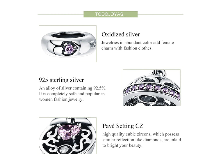 Charm Dije Plata 925 Caja Regalo 5