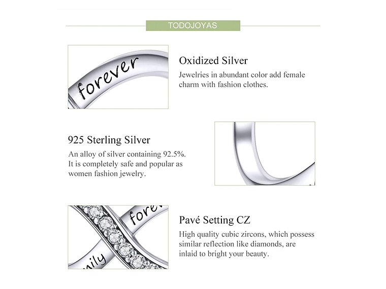 Charm Dije Plata 925 Infinito Forever 5