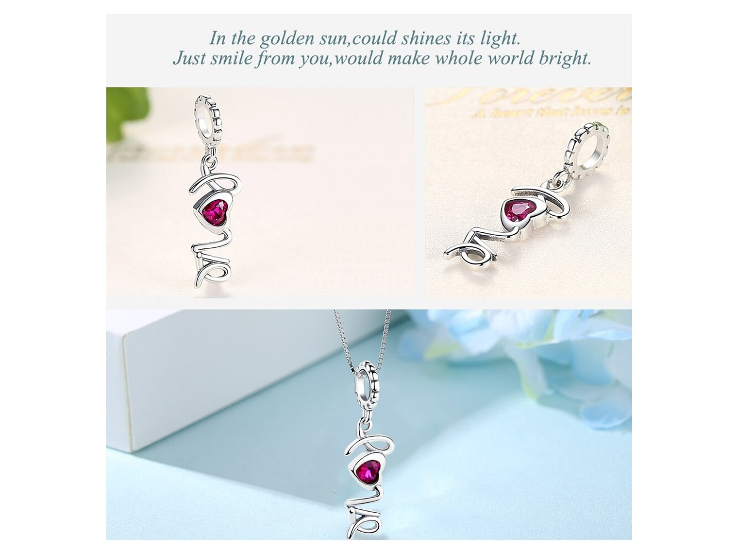 Charm Dije Plata 925 Love Corazon 3