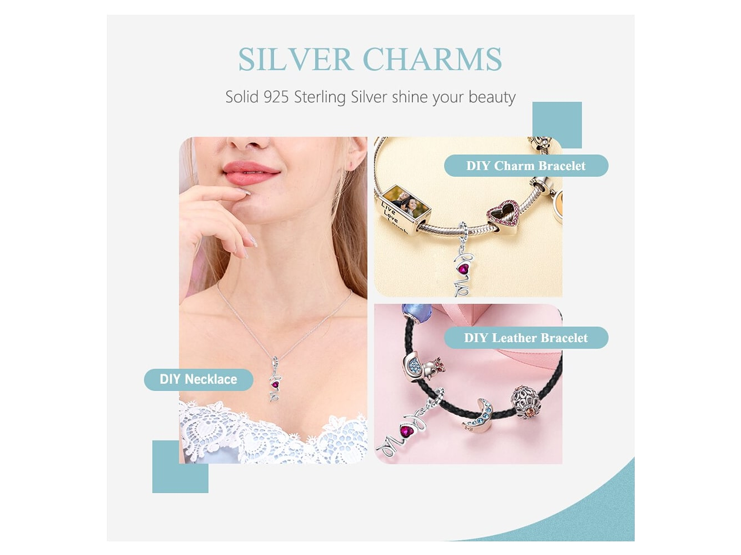 Charm Dije Plata 925 Love Corazon 4