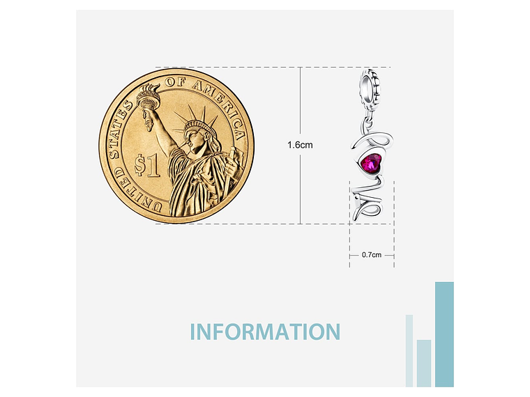 Charm Dije Plata 925 Love Corazon 6