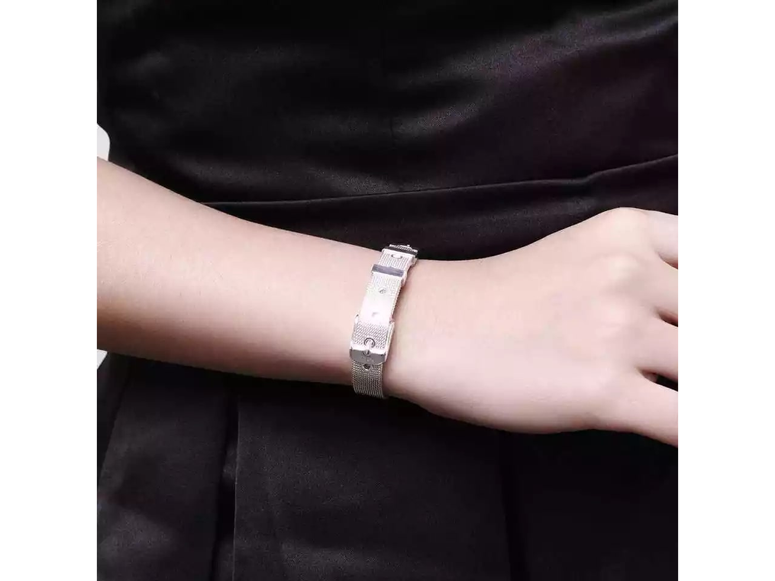 Pulsera Estilo Cinturon Plateada 3