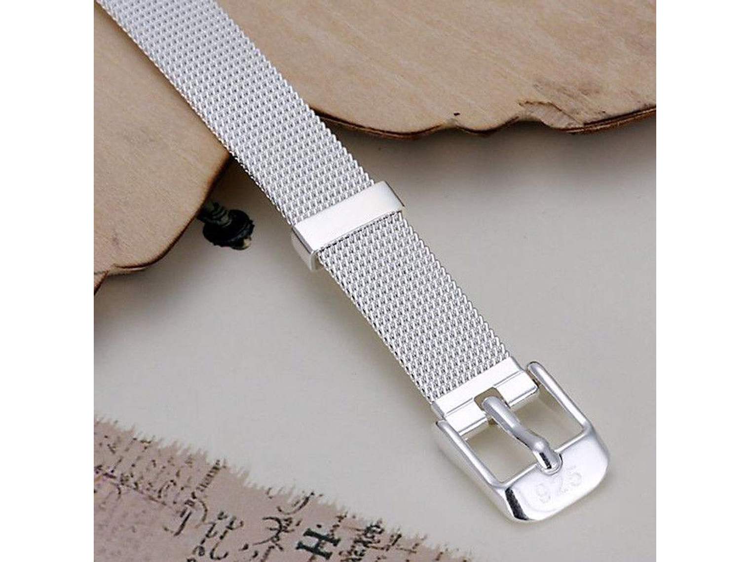 Pulsera Estilo Cinturon Plateada 4