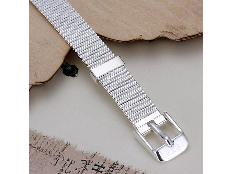 Pulsera Estilo Cinturon Plateada 4