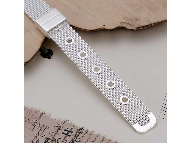 Pulsera Estilo Cinturon Plateada 5