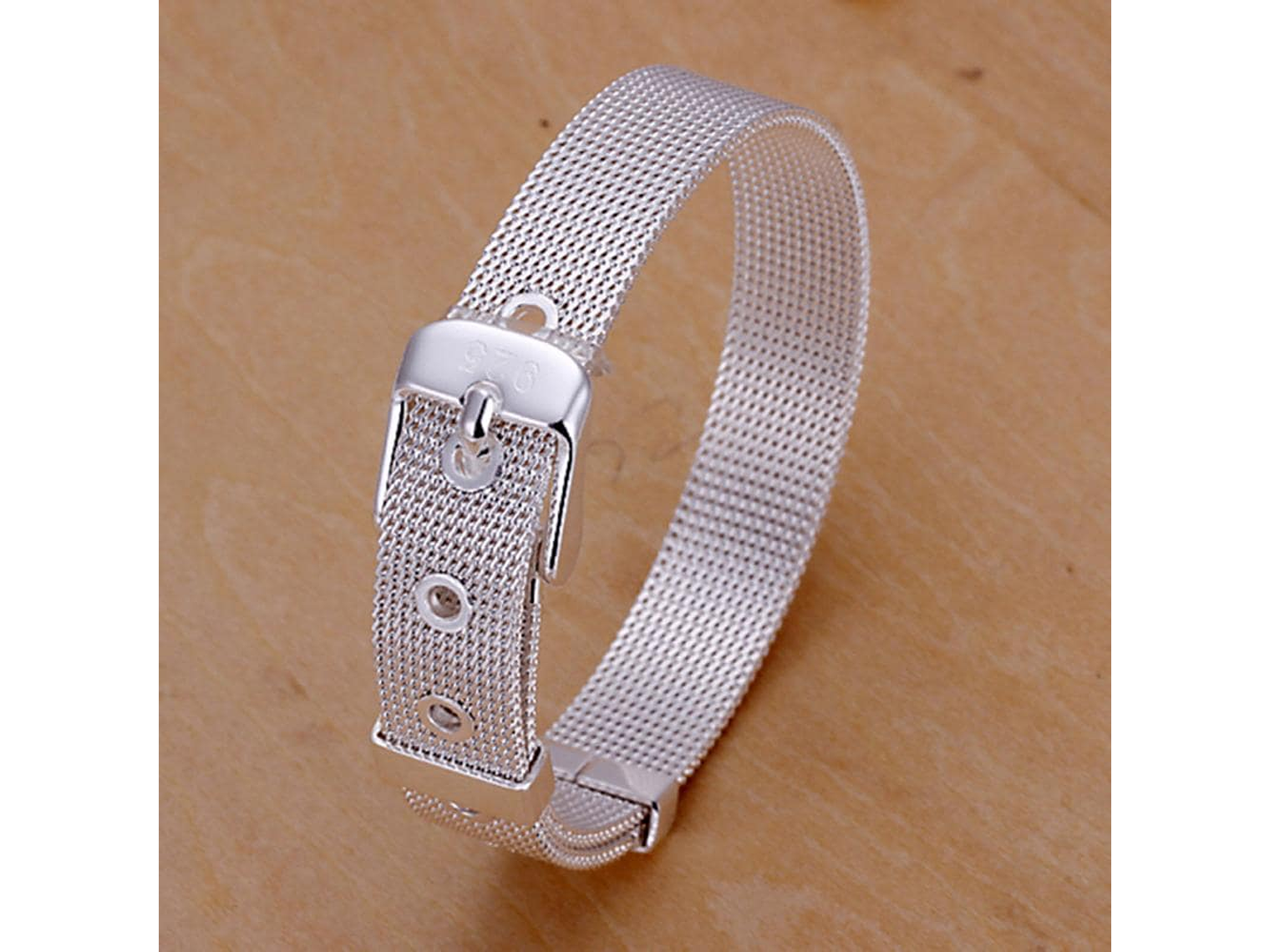 Pulsera Estilo Cinturon Plateada 6