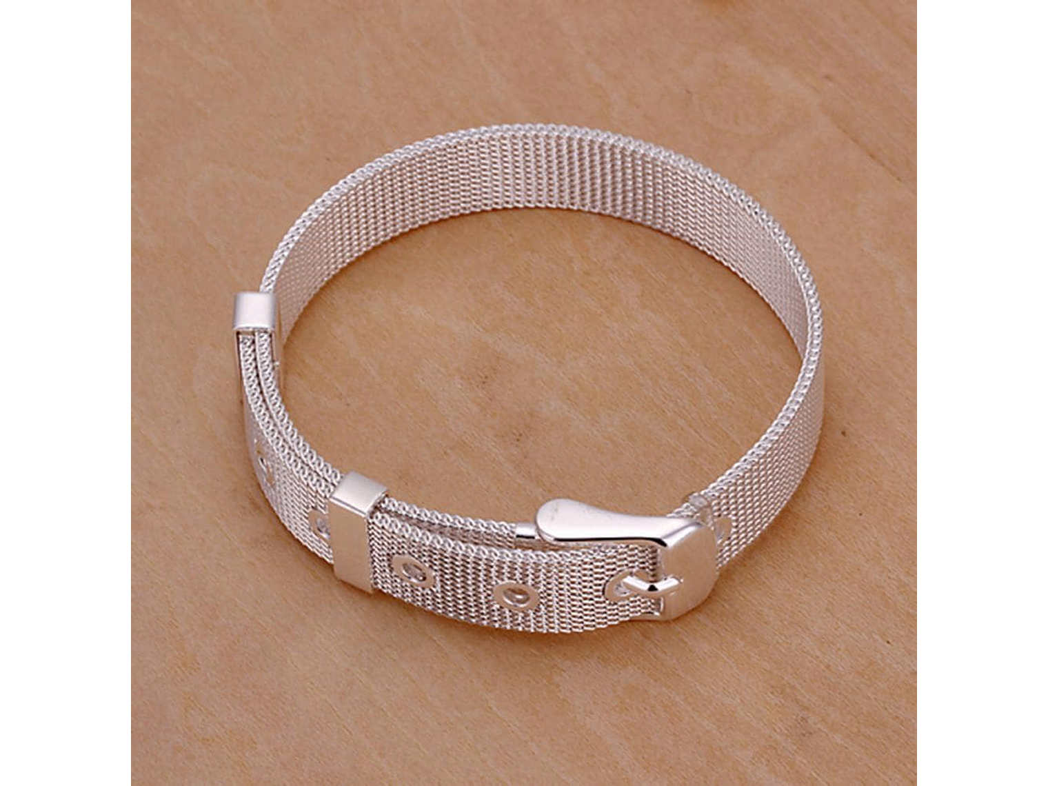 Pulsera Estilo Cinturon Plateada 7