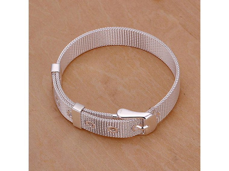 Pulsera Estilo Cinturon Plateada 7