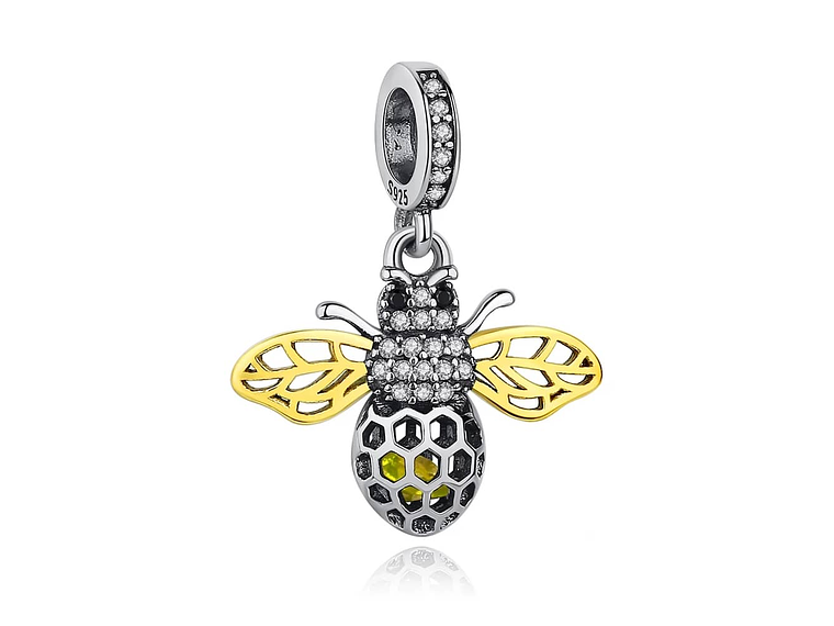 Charm Dije Plata 925 Abeja Gold 1