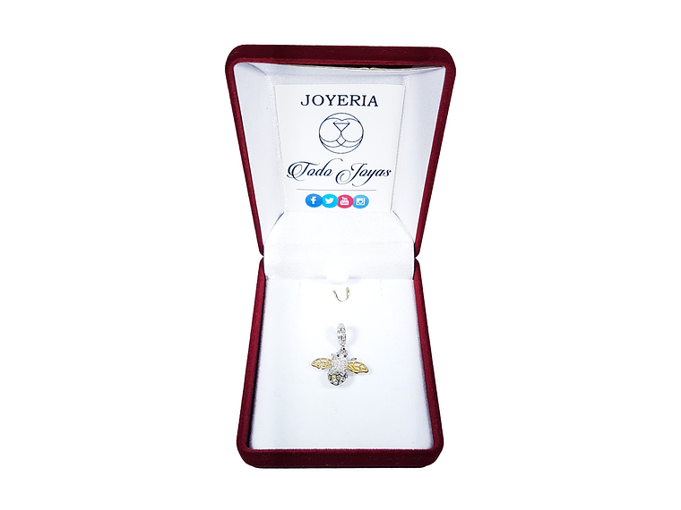Charm Dije Plata 925 Abeja Gold 2
