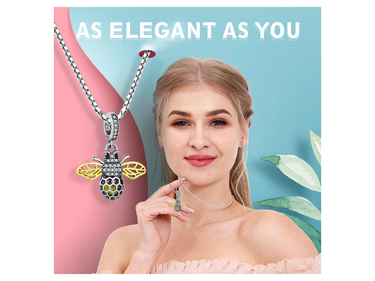 Charm Dije Plata 925 Abeja Gold 5