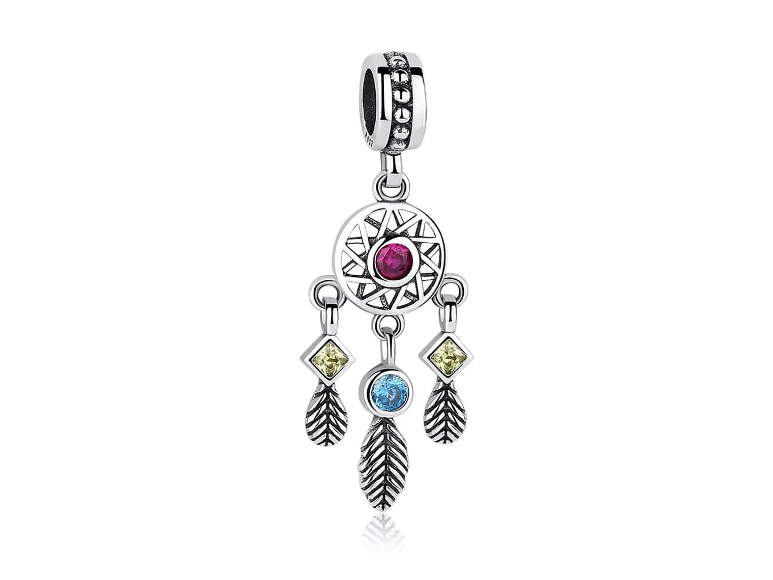 Charm Dije Plata 925 Atrapa Sueños Colores 1