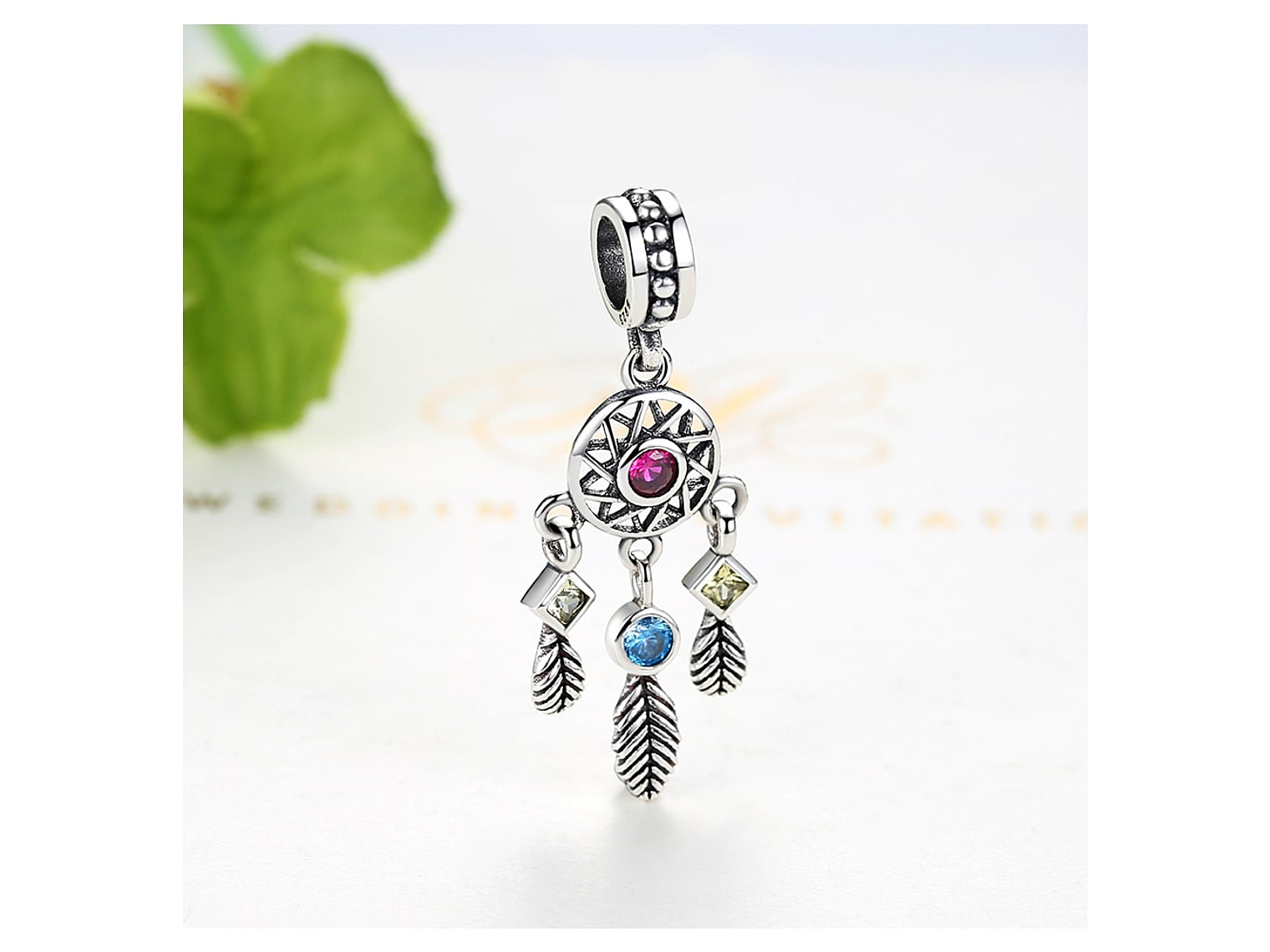 Charm Dije Plata 925 Atrapa Sueños Colores 4